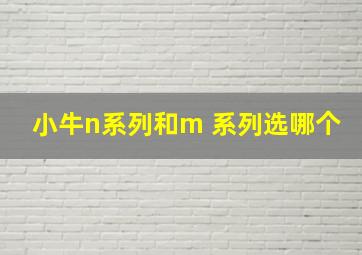 小牛n系列和m 系列选哪个